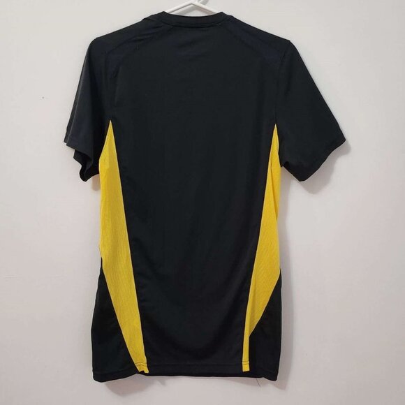 Live Strong Black and Yellow Workout Athletic Mens Short Sleeve Shirt b12 - Picture 3 of 5